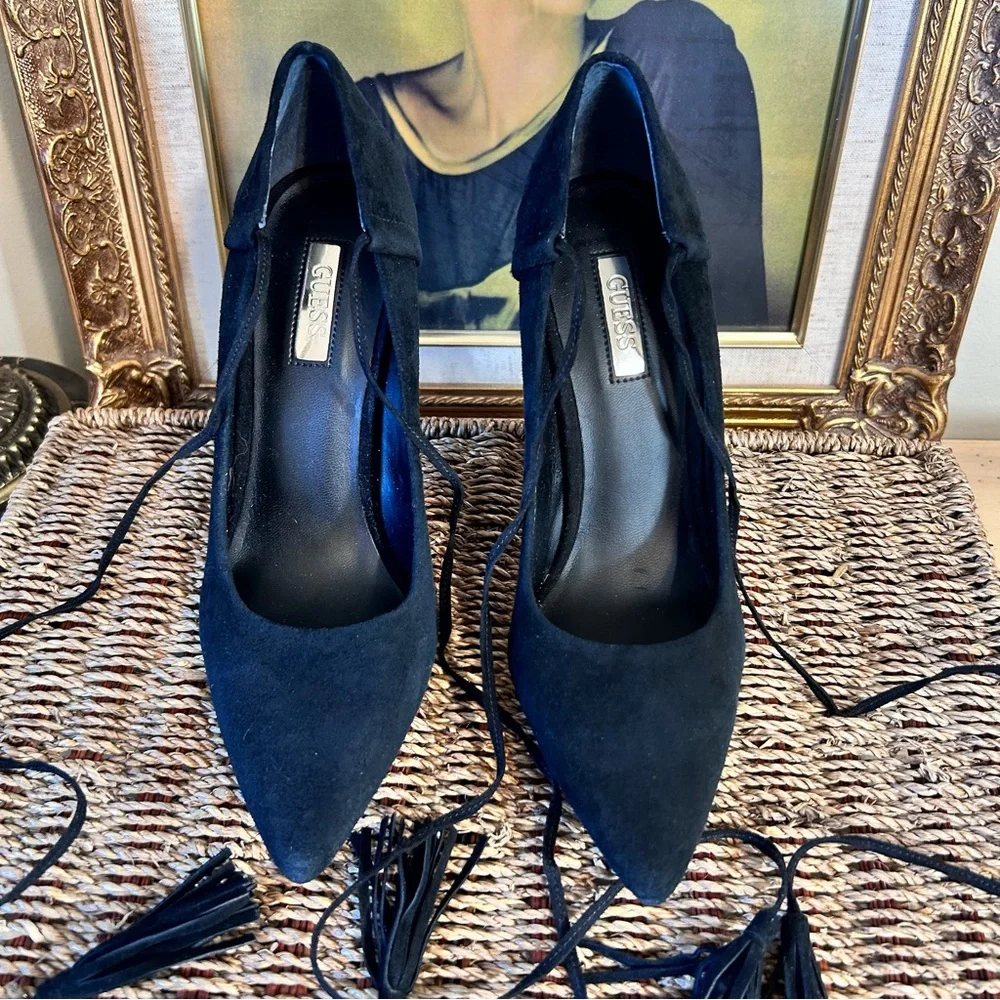 Guess black suede